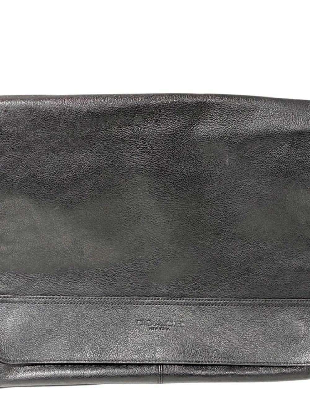 Coach Black Soft Leather Houston Messenger Front Flap Crossbody f68017
